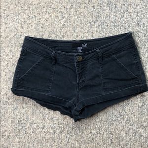 Fox apparel faded black denim shorts size 5